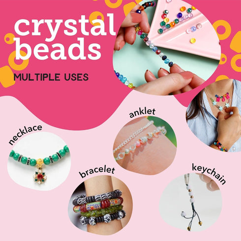 Incraftables Crystal Beads for Bracelets 1200pcs 24 Colors. Bicone Crystal Beads for Jewelry Making bulk (6mm). Best Faceted Bead with Elastic Str...