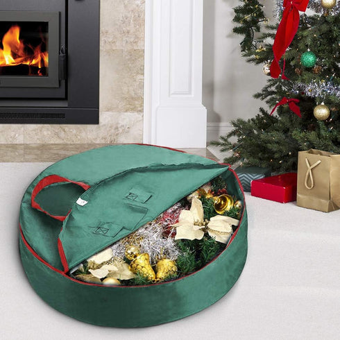 Primode Christmas Wreath Storage Bag 24"- Garland Wreaths Container with Handles - Durable 600D Oxford Polyester Material Holiday Wreaths Storage ...