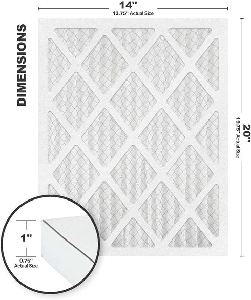 Accumulair Platinum 14x20x1 (13.75x19.75) MERV 11 Air Filter/Furnace Filters (4 pack)...