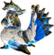 Garden Deco Glow in The Dark Blue Cock Hand Blown Art Glass Figurine Ornament Sculpture...