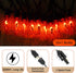 Fall Halloween Decorations Indoor Outdoor - Flickering Flame String Lights Orange Halloween Lights, 12.8Ft C7 Retro Twinkle Flame String Lights wi...