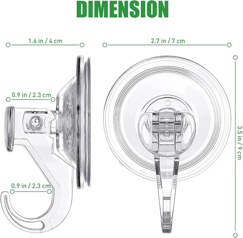 Suction Cup Hooks for Shower, Large Clear Heavy Duty Suction Cup Hooks, Wreath Hangers for Front Door Window Glass Kitchen Towel Loofah Utensils (...