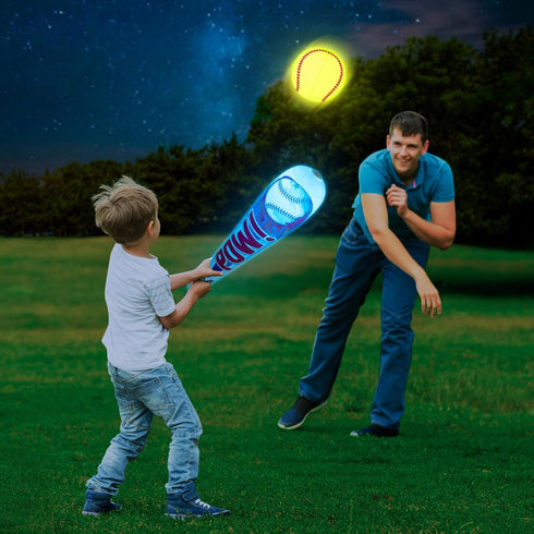 Pool Toys Beach Games for Kids - Inflatable Baseball with LED Light-up Glow in The Dark Bat Party Outdoor, Boys Ages 8-12 Water...