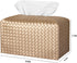 Tissue Box Cover Rectangle PU Leather Tissue Holder Facial Tissue Case Paper Organizer Dispenser for Bathroom, Vanity, Countertop, Tabletop, Car, ...