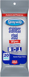 Sprayway Stainless Steel Wipes, Water Based, Pack of 20 (SW5012R)...