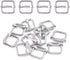 Swpeet 60Pcs 5/8 Inch - 15mm Sliver Metal Rings Metal Rectangle Adjuster Triglides Slides Buckle, Roller Pin Buckles Slider Strap Adjuster Keychai...