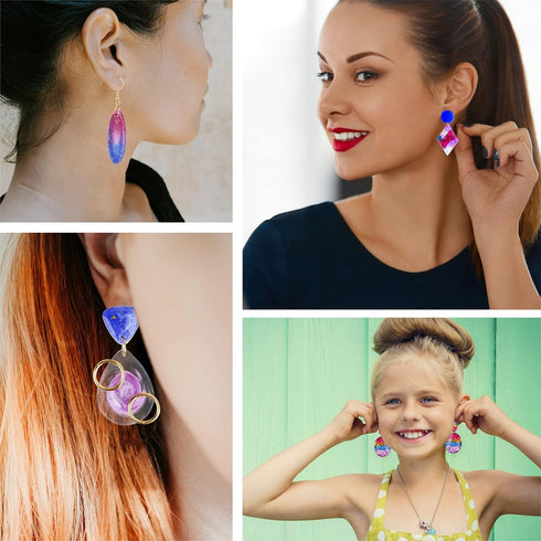 LET'S RESIN Resin Earring Mold, 171 Pcs Resin Jewelry Molds Making Kit with 11 Pack Variety Shape Resin Molds Silicone, Earring Molds for Epoxy Re...