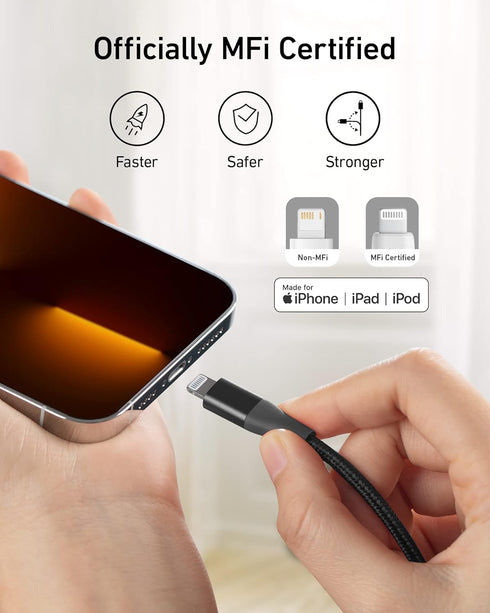 Anker Powerline+ II Lightning Cable (10 ft) MFi Certified Charger Cable, Extra Long iPhone Charging Cord, Compatible with iPhone SE / 11 Pro Max/X...