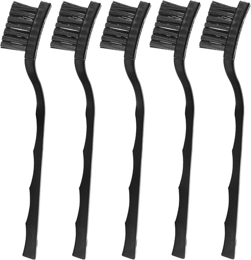 3 x 0.5cm Three Row Plastic Handle Anti Static Brushes Black 5 Pcs...