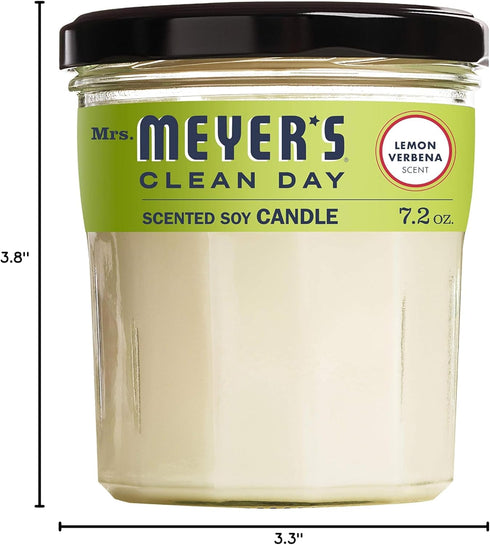 MRS. MEYER'S CLEAN DAY Soy Aromatherapy Candle, 35 Hour Burn Time, Made with Soy Wax and Essential Oils, Lemon Verbena, 7.2 oz...