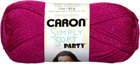 Caron Simply Soft Party Yarn (3-Pack) Fuchsia Sparkle H97PAR-2...