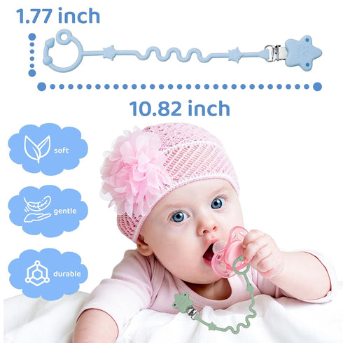Toy Straps for Baby,RTMOK Silicone Setpacifier Clip,Applies to Car Seat Toy,Teether Toy,High Chair,Stroller Accessories,Baby Toy Clips,Cribs,Rocki...