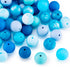80Pcs Blue Silicone Focal Beads 15mm Round Ball Beads Chunky Kandi Beads Spacer Pen Beads for Crafts DIY Beadable Pens Keychain Bracelets Jewelry ...