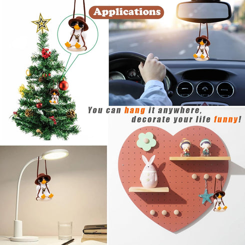 Swing Duck Hanging for Car Rearview Mirror Cute Car Pendant for Vehicle Mirror Decor Adorable Home Suspension Deco Gift...