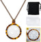 MAGDEPO 3X Pendant Magnifying Glass Necklace Magnifier Transparent Tortoiseshell Pattern Rim 1.5" Lens with Card Magnifiers for Reading Small Text...