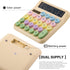 Calculators Desktop, Beige Mechanical Calculator, Cute Calculator 12 Digit Desk Basic Calculator Large Display, Dual Power Solar Battery, Office H...