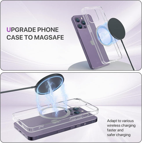 2PCS MagEase Metal Ring, Universal Metal Ring Compatible for iPhone 15/14/13/12 Series, Samsung Galaxy, Compatible for Magsafe Magnetic Wireless C...