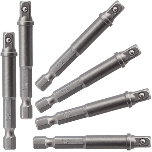 OIIKI 6 PCS 1/4 inch Square Socket Adapter Bits, 1/4 to 1/4 Impact Driver Power Bit Set, Socket Adapter Drill Bit for Automotive DIY-1/4 Hex Shank...