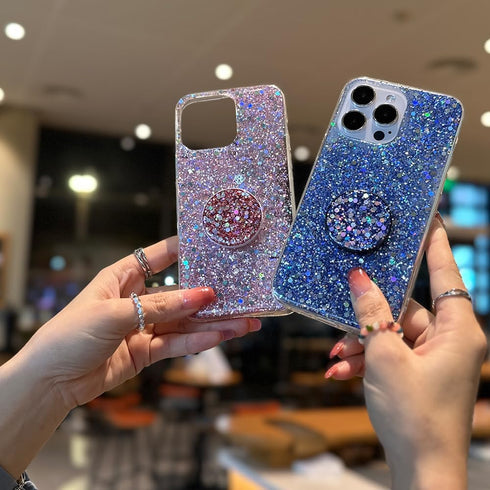 Case for iPhone 13 Pro Case Glitter Bling for Women Girls Sparkle Cover with Ring Stand Holder Cute Protective Phone Cases 6.1 inch (Silver)...