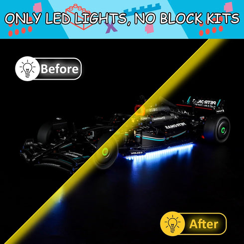 LED Light Kit for Lego 42171 Mercedes-AMG F1 W14 E Performance Set, Compatible with Lego 42171 Building Blocks Model(Not Include Blocks Set)...