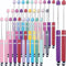 Qilery 30 Pcs Beaded Pens with Stylus Tips Plastic Beaded DIY Stylus 2-in-1, Multifunctional Stylus for Rubber Touch Screen Handwriting Ballpoint ...