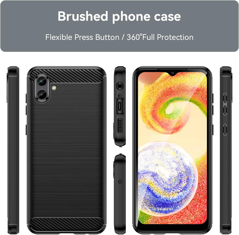 for Samsung Galaxy A04 Phone case, Shockproof, Scratch Resistant Carbon Fiber Jacket, Soft TPU,for Galaxy A04 case (Black)...
