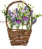 Vickerman 16"x10" Artificial Purple Lilac Wild Flower Basket. This Hanging Basket Features Purple Wild and Lilac Flowers with Mixed Greenery....