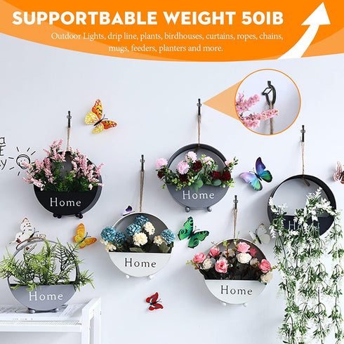 18 Pack Q-Hanger Light Hooks,Wall Cabinet Ceiling Hooks Screw Hooks for Outdoor String Lights, Wire, Plants,Wind Chimes, Holiday Party Decoration ...