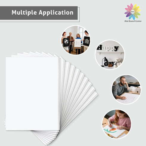 Mat Board Center, Pack of 25 Foam Core Backing Boards 1/8" (5x7, White)...