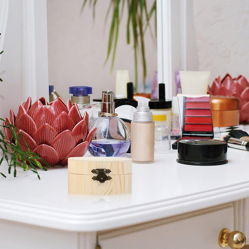 DOITOOL Round Wood Box, Wooden Box with Hinged Lid, Wooden Storage Box, Wood Jewelry Box, Wood Box for DIY Crafts Home Storage (1pc Small size and...