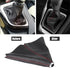 Majatou Shift Boot Cover, Car Shift Knob Dust Cover, Universal Gear Shift Knob Boot Bright Black PU Leather Red Stitch Gear Gaiter Boot Cover Fit ...