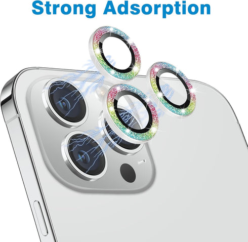 for iPhone 13 Pro & iPhone 13 Pro Max Camera Lens Protector, Bling Glitter 9H Tempered Glass Camera Cover Anti Scratch Shockproof Screen Protector...