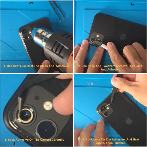 Back Rear Camera Glass Lens Replacement for iPhone 13 Pro and iPhone 13 Pro Max with Reparing Tool...
