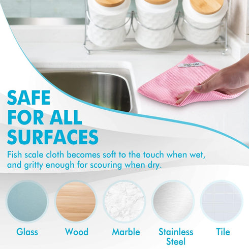 Easy Clean Streak Free Glass Cleaning Miracle Microfiber Cleaning Cloth for Kitchen,Counter,Window,Mirror Lint Free Dish Drying Cloths Glass Polis...
