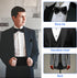 Men's Cummerbund Bow Tie Set Adjustable Solid Color Tuxedo Cummerbund and Bow Tie Pocket Squares,Black...