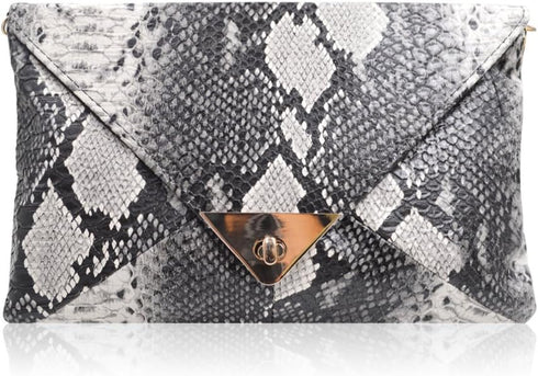 Mily Women's Clutch Bag Messenger Shoulder Handbag Tote Bag Purse-Snakeskin clutch Envelope...