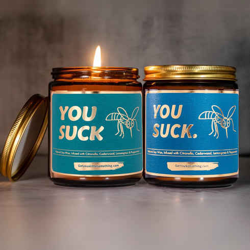 Citronella Candle for Indoor or Outdoor Use | Keeps Away Mosquito, Bugs, Pests, Flies | Funny Patio Garden Home Decor Gift Idea | Scent: Citronell...