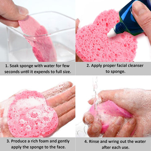 WHAVEL Spa Headband and Wristband Set, Skincare Headband Puffy Headbands Face Wash Makeup Wrist Bands for Washing Face, with 4PCS Facial Sponges S...