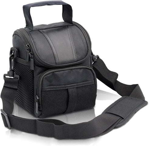 FOSOTO Waterproof (with Rain Cover) Black Camera Case Bag Compatible for Canon EOS M10 M6 M2 Mrak II M50 M100 Rebel T3i T4i T5 SL1, Nikon P600 D33...