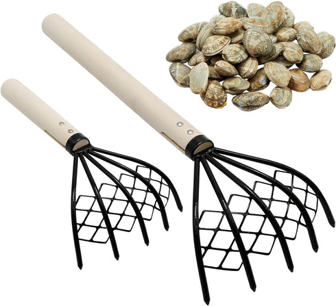 2 Pcs Claw Rake Clam Scraper Tool for Beach Clamming Claws Hand Rake Seafood Shell Digger Tool...