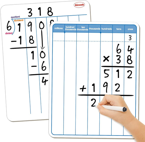 Dry Erase Long Division Whiteboard...