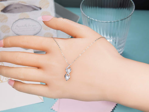 Sister Gifts from Sister, Sterling Silver Infinite Two Interlocking Infinity Double Hearts Necklace, Birthday Jewelry Gift Necklaces for Sisters, ...