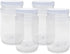 ljdeals 32 oz Clear Plastic Jars with Lids, Storage Containers, Wide Mouth, PET Mason Jars, Food Safe, BPA Free, Pack of 4, Made in USA...