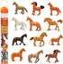 Safari Ltd. Horses TOOB - 12 Hand-Painted Mini Figurines Including Friesian, Haflinger, Stallion, Bay, Chestnut, Jutland, Trakehner, Clydesdale, &...