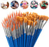 60 Pcs Small Brushes Bulk,Flat Round Tip Acrylic Paint Brushes Set Kids Pointed Flat Nylon Hair Brushes for Classroom Painting Party Acrylic Oil W...