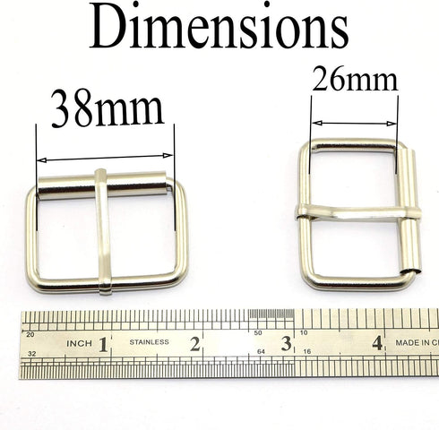 10pcs 1-1/2" Silver Belt Buckle with Roller Adjustable Rectangle Ring Tri-Glide DIY Leather Craft Garment Accessories for Shoes Backpack Clothes B...