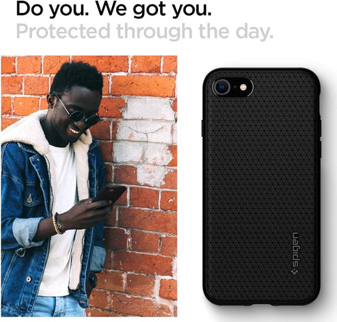 Spigen Liquid Air Armor Designed for iPhone SE 2020 Case/Designed for iPhone 8 Case (2017) / Designed for iPhone 7 Case (2016) - Black...