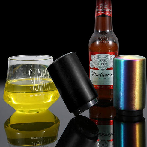 Father's Day Gift for Dad, YUDANSI Push Down Bottle Opener, Automatic Beer Openers, Stainless Steel Bottle Cap Mover, Funny Kitchen Gadgets, Beer ...