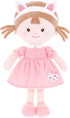 Cuddle Buddy Doll Soft Baby Doll for Girls First Baby Doll Plush Rag Doll Wear Kitty Costume PinkDress 14"?Milly series?...