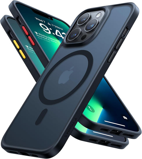 TORRAS Stronger Magnetic for iPhone 13 Pro Case, 12FT Military Grade Drop Tested, Compatible with MagSafe, Slim Protective Matte Silicone for iPho...